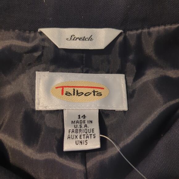 Talbots NWT Navy Button Front Collar Lined Wool Stretch Jacket Women's Sz 14 - Picture 4 of 9